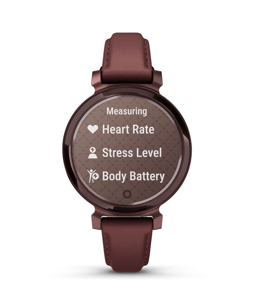 Garmin Lily® 2 Classic Dark Bronze Bezel Mulberry Leather Strap Watch image number 1