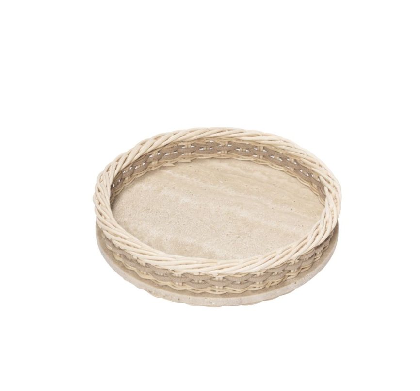 Pigment France, Orsay travertine trays, Round tray, mini