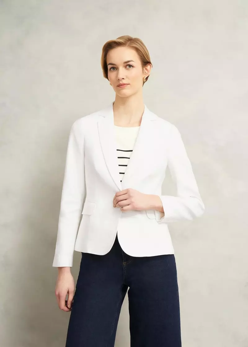 Blake Linen Jacket, Ivory, hi-res