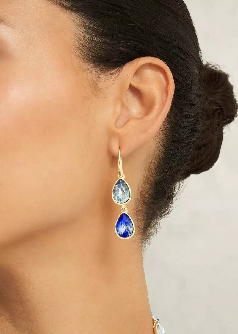 Indira Earrings, Blue Gold, hi-res