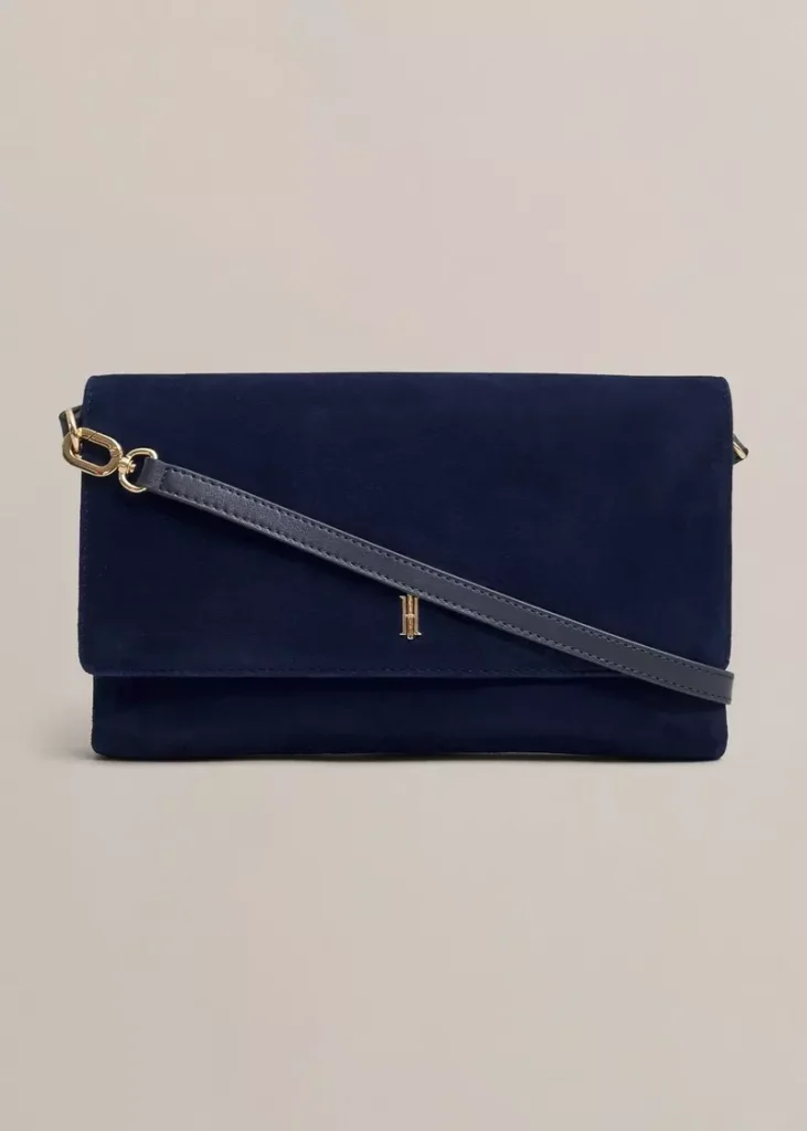 Ashley Suede Clutch, Midnight Navy, hi-res