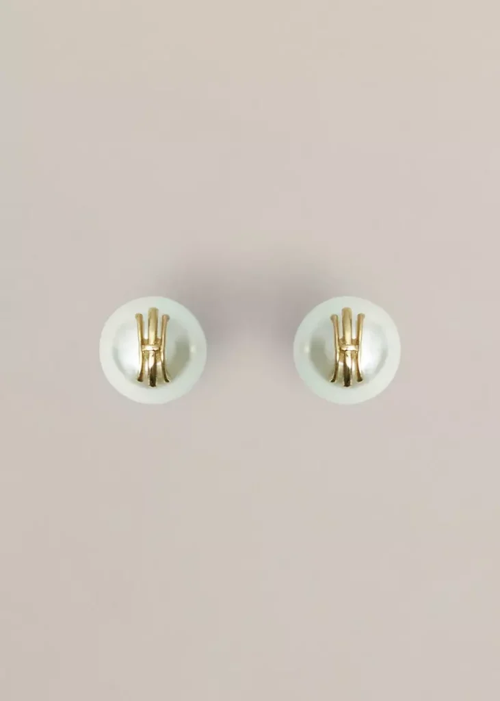 Bette Stud Earrings, Ivory Gold, hi-res
