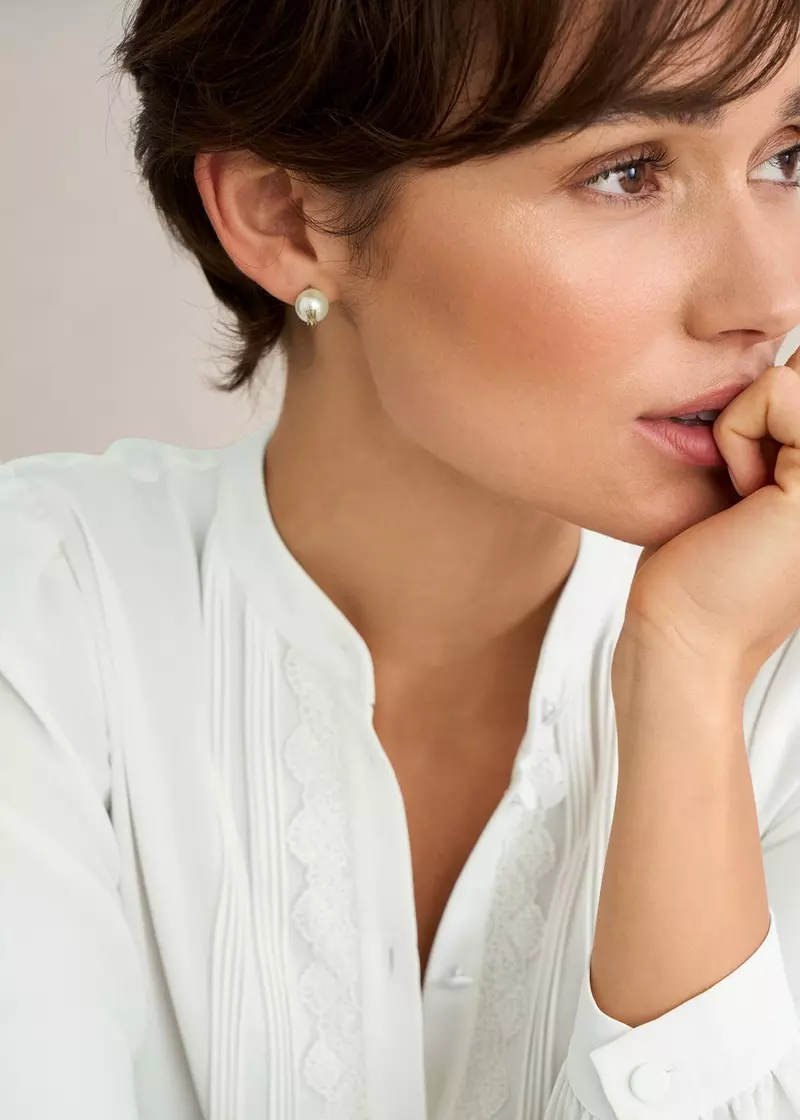 Bette Stud Earrings, Ivory Gold, hi-res