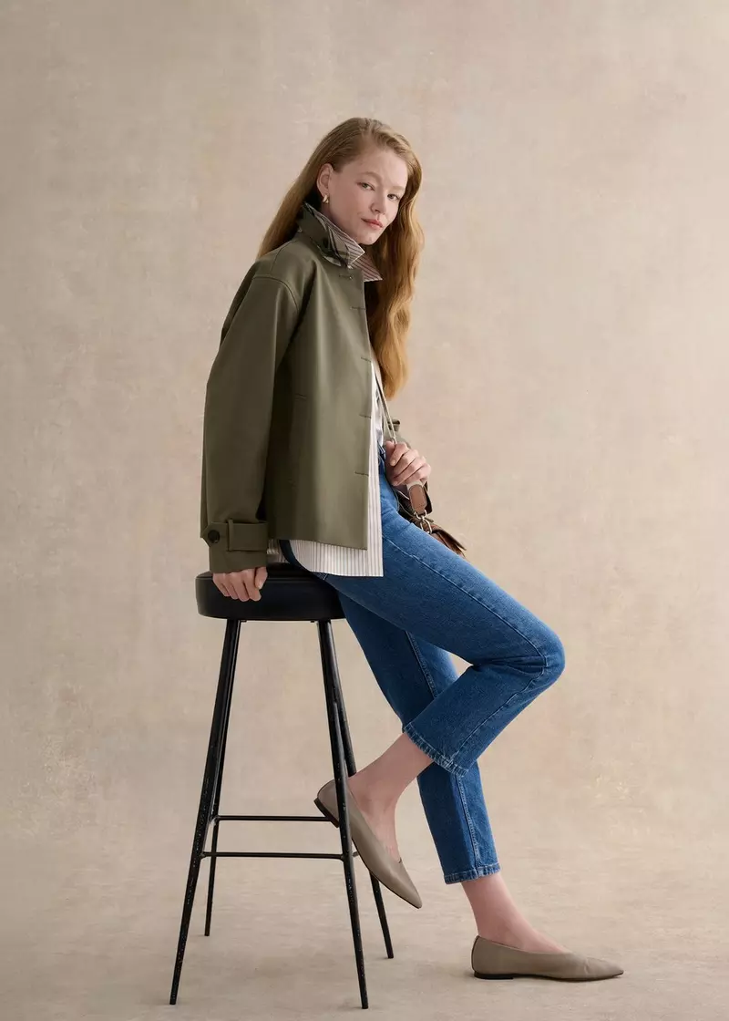 Frida Shower Resistant Trench Coat, Olive Green, hi-res