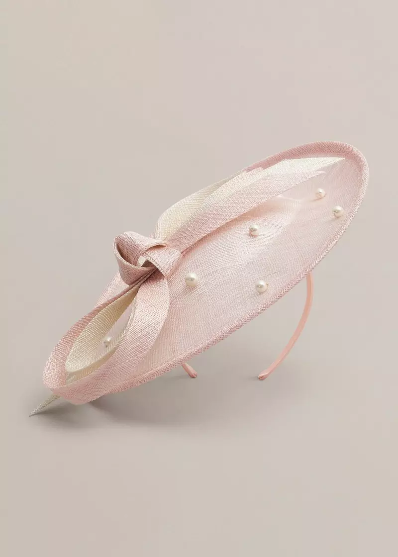 Abbie Fascinator, Pale Pink Ivory, hi-res
