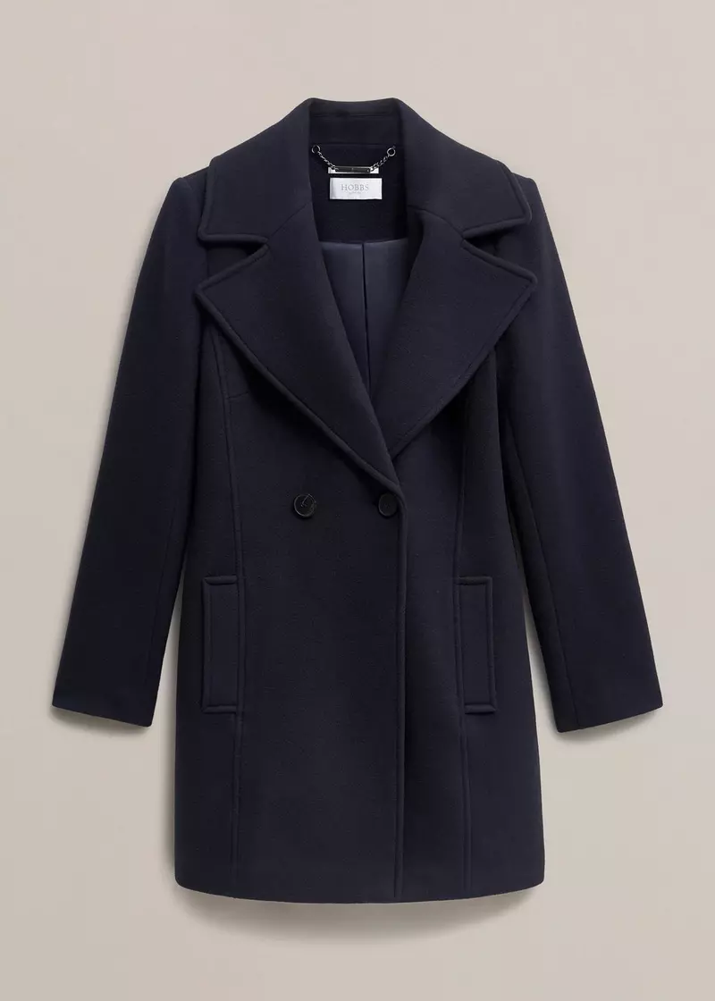 Betsy Cashmere Blend Coat, Navy, hi-res