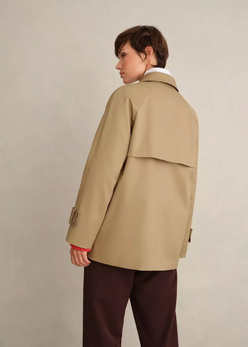 Callie Shower Resistant Car Coat, Fawn Beige, hi-res