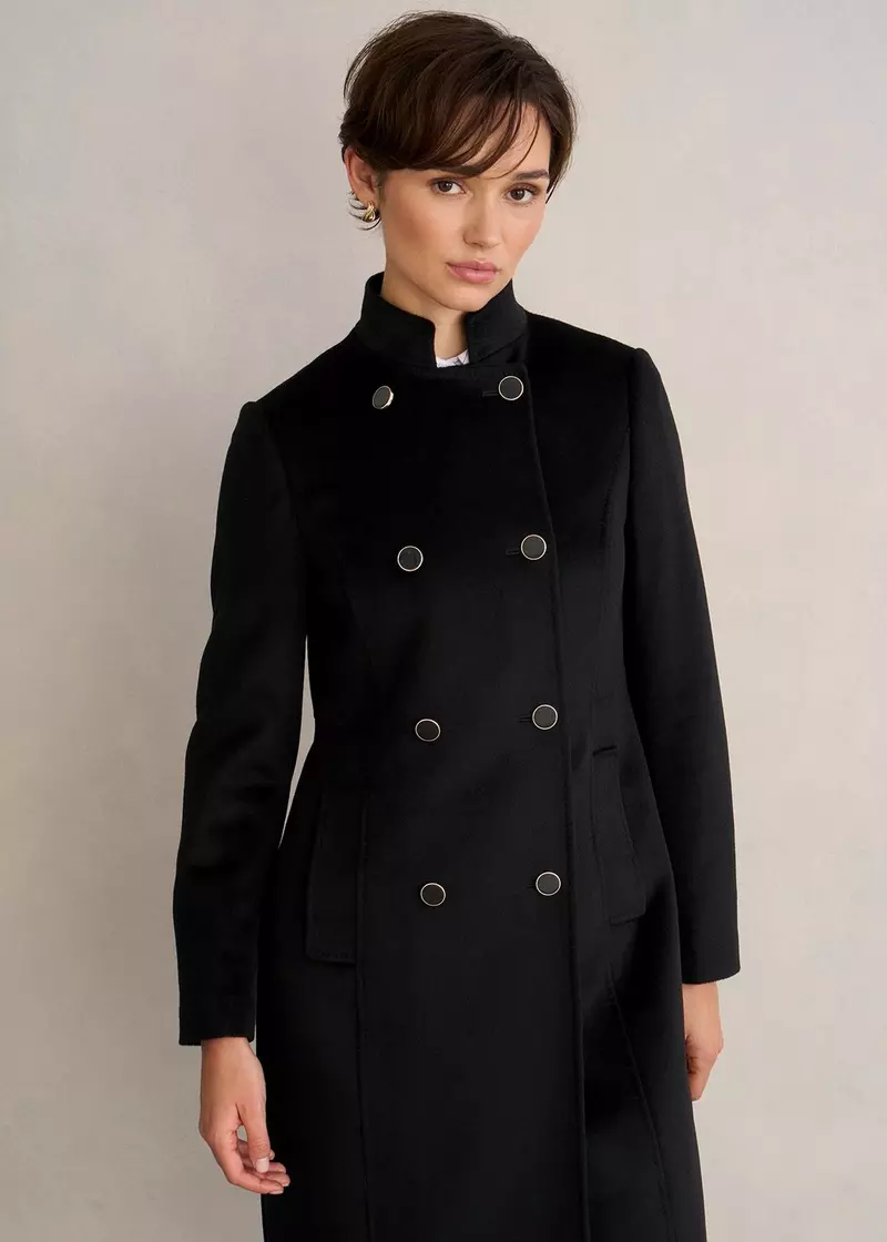 Selina Wool Coat, Black, hi-res