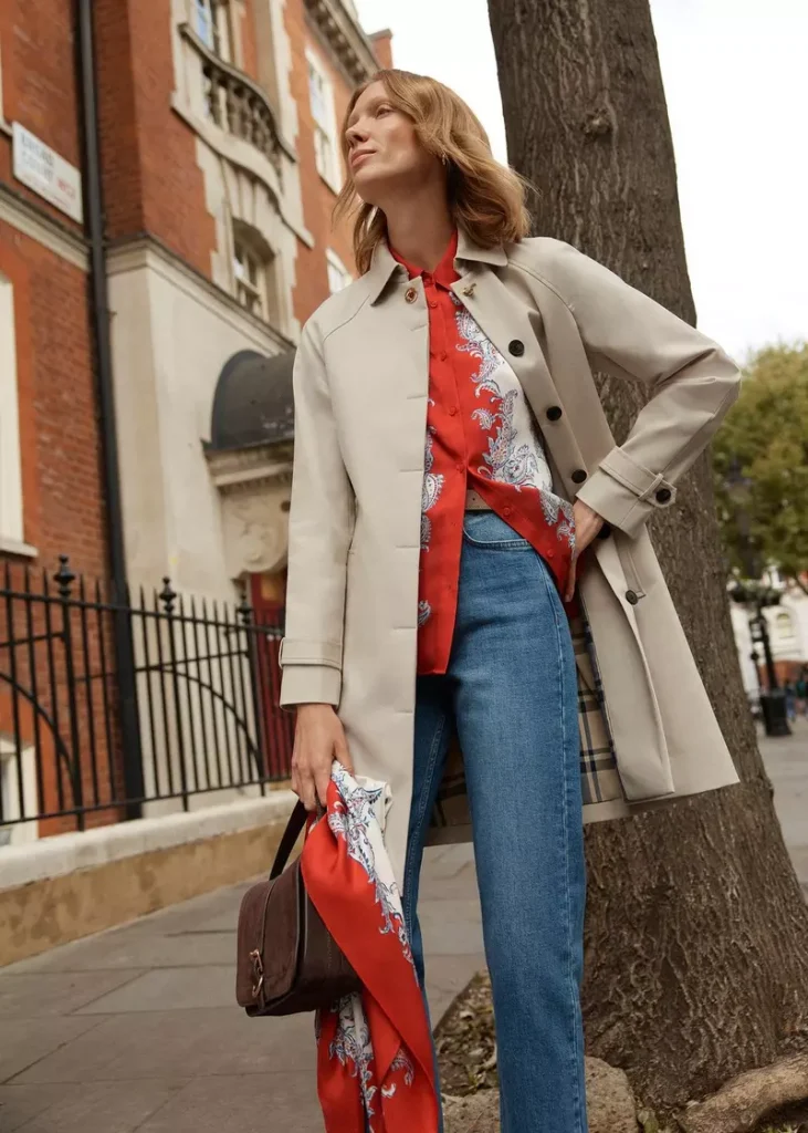 Vivienne Shower Resistant Trench Coat, Buff Grey, hi-res