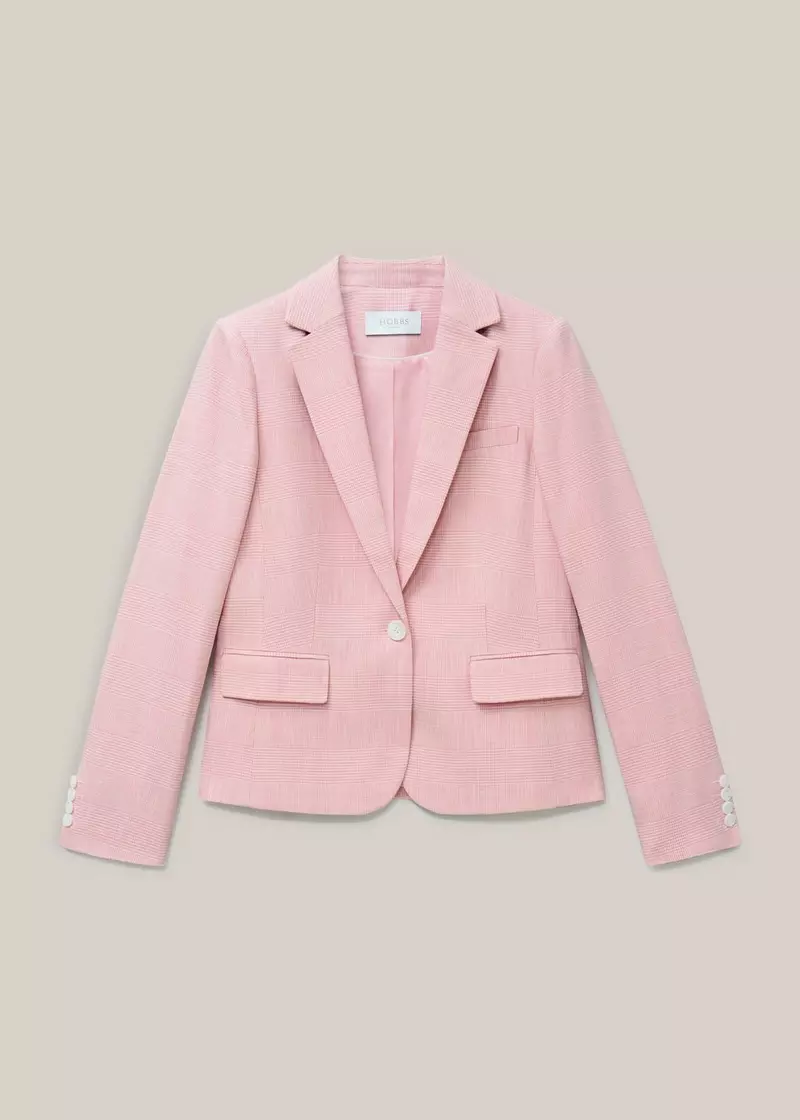 Blake Check Jacket, Pink Ivory, hi-res