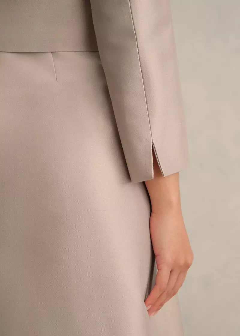 Avery Wool Silk Jacket, Oyster, hi-res