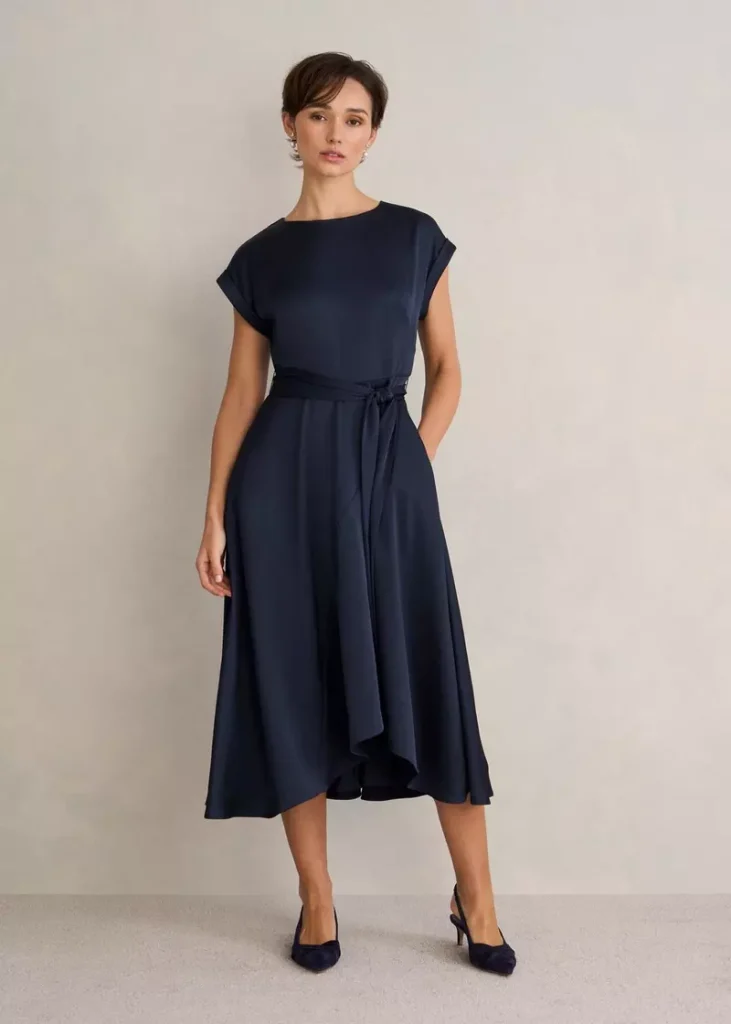 Petite Agnes Dress, Midnight Navy, hi-res