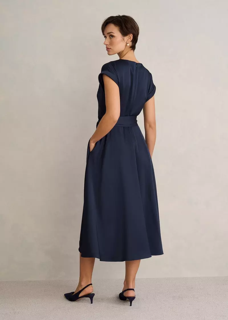 Petite Agnes Dress, Midnight Navy, hi-res