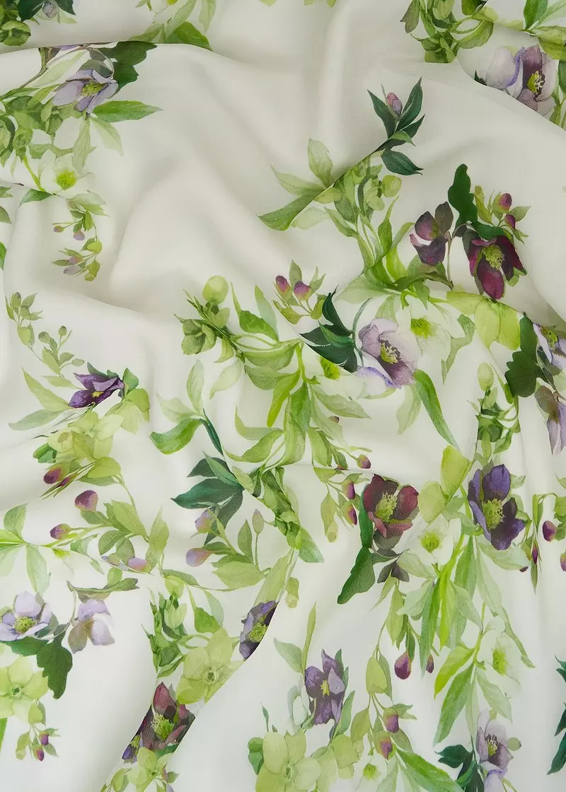 Pia Silk Floral Dress, Ivory Multi, hi-res