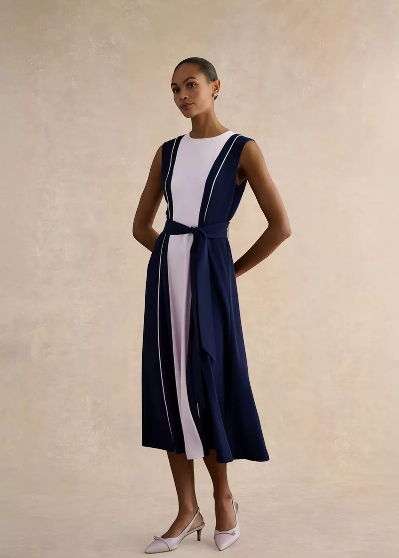 Louise Colourblock Dress, Midnight Pink, hi-res