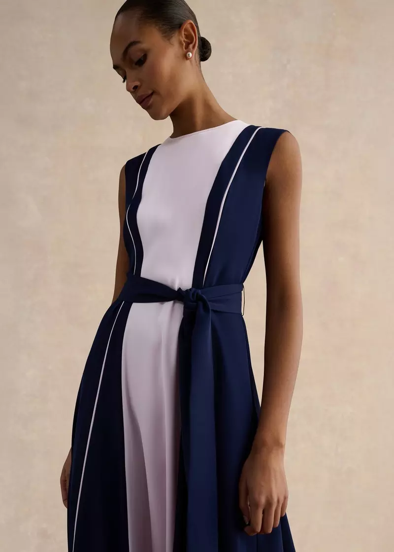 Louise Colourblock Dress, Midnight Pink, hi-res