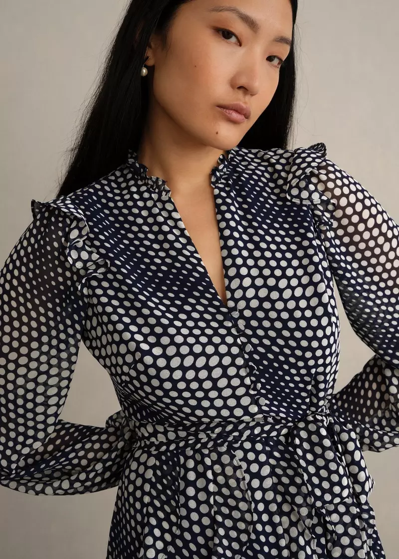 Miriam Dress, Midnight Cream, hi-res