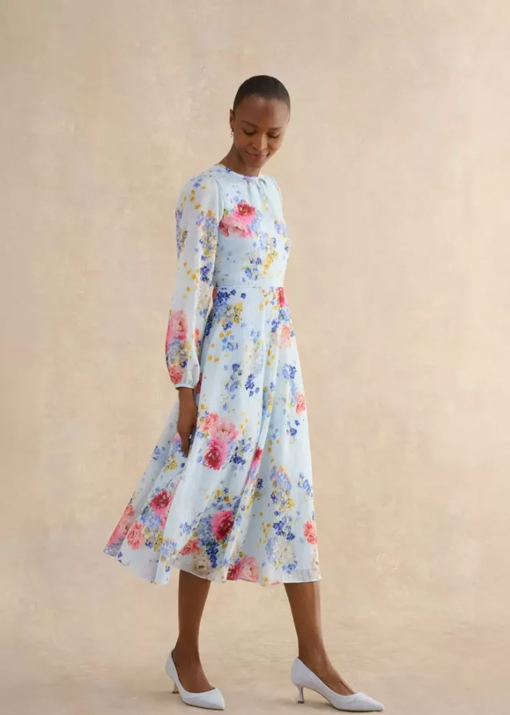 Petite Constance Dress, Pale Blue Multi, hi-res