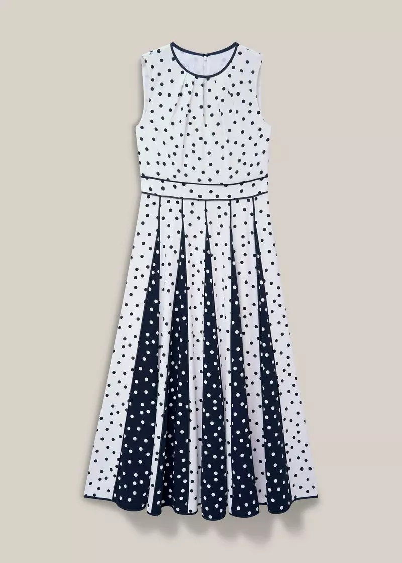 Angelica Spot Dress, Ivory Midnight, hi-res