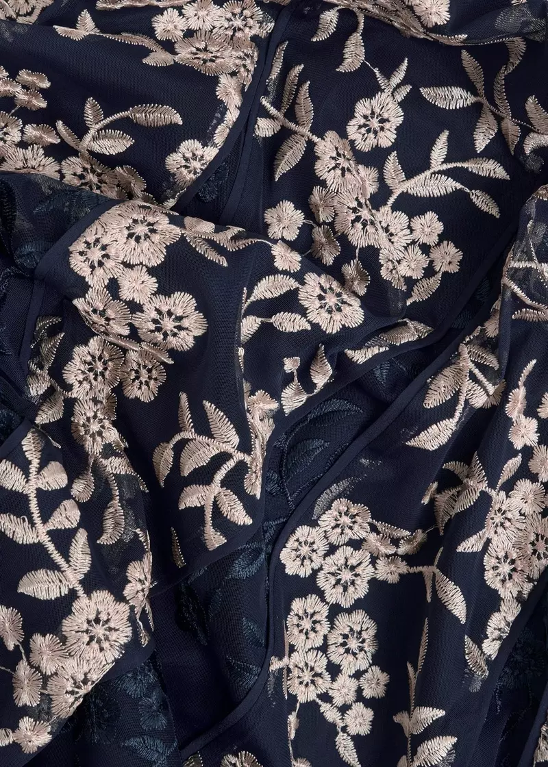 Petite Quin Embroidered Dress , Midnight Blush, hi-res