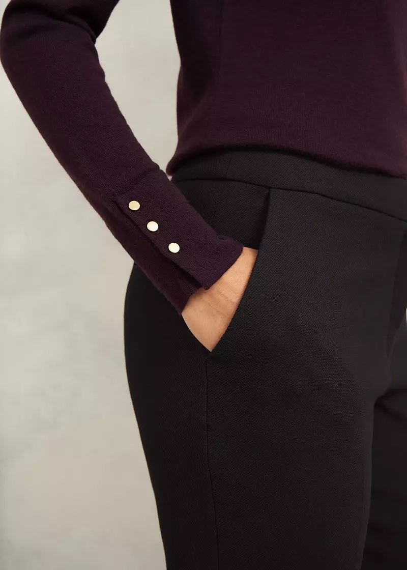 Mia Slim Trousers, Black, hi-res