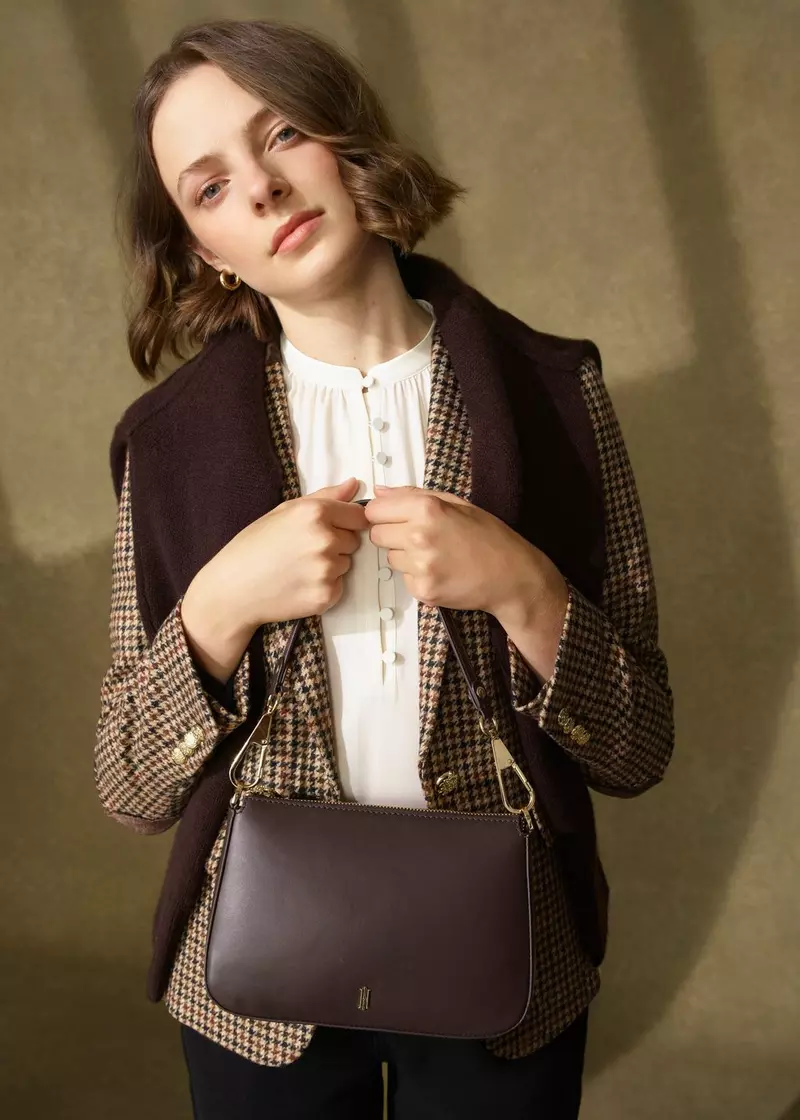 Briella Leather Bag, Chocolate Brown, hi-res