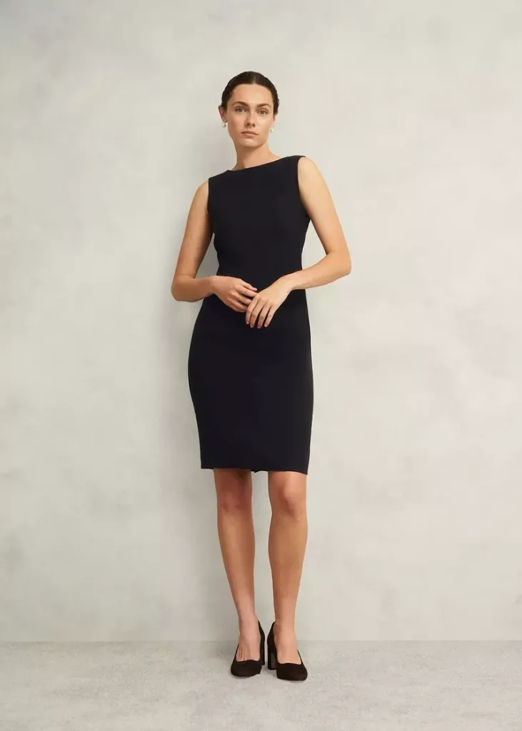 Petite Rae Sleeveless Dress, Black, hi-res